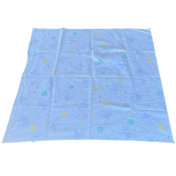 Vintage Beacon Teddy Bear Balloons Flannel Baby Receiving Blanket Confetti GUC - Picture 6 of 8